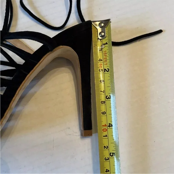 The Mode Collective Sz 38 Black 4”Heels Leather Sandals Made In Spain - Picture 10 of 11